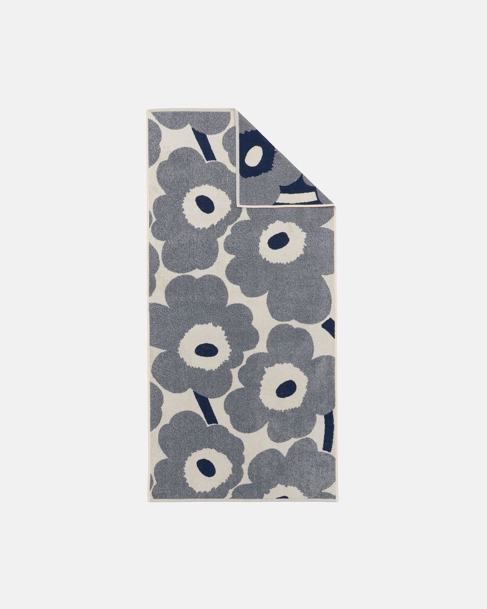Marimekko Unikko Bath Towel 70 x 150 cm – Off-White / Blueberry