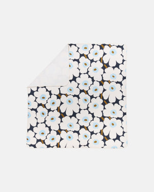 Marimekko Unikko Bedspread 260 x 260 cm – Blueberry / Off-White / Cold Blue