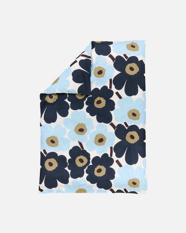 Marimekko Unikko Duvet Cover 135 / 140 x 200 cm – Off-White / Blueberry / Cold Blue