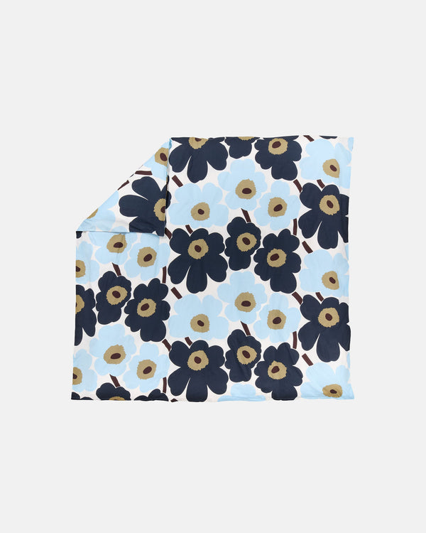 Marimekko Unikko Duvet Cover 210 x 210 cm – Off-White / Blueberry / Cold Blue