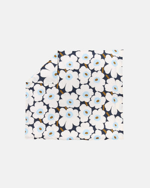 Marimekko Unikko Duvet Cover 210 x 210 cm – Blueberry / Off-White / Cold Blue