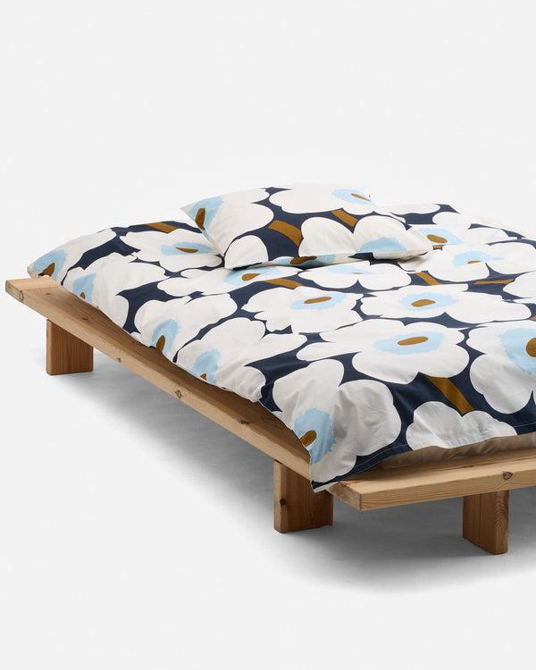 Marimekko Unikko Duvet Cover 240 x 220 cm – Blueberry / Off-White / Cornflower Blue