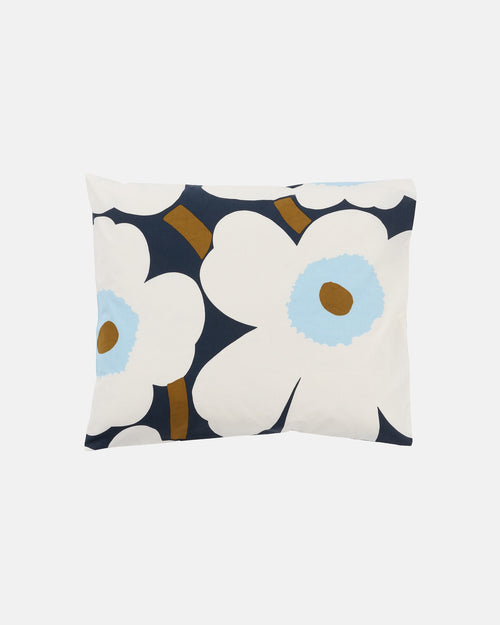 Marimekko Unikko Pillow Case 80 x 80 cm – Blueberry / Off-White / Cold Blue