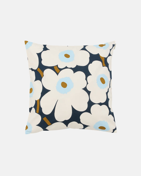Marimekko Pieni Unikko Cushion Cover 50 x 50 cm – Blueberry / White / Cold Blue