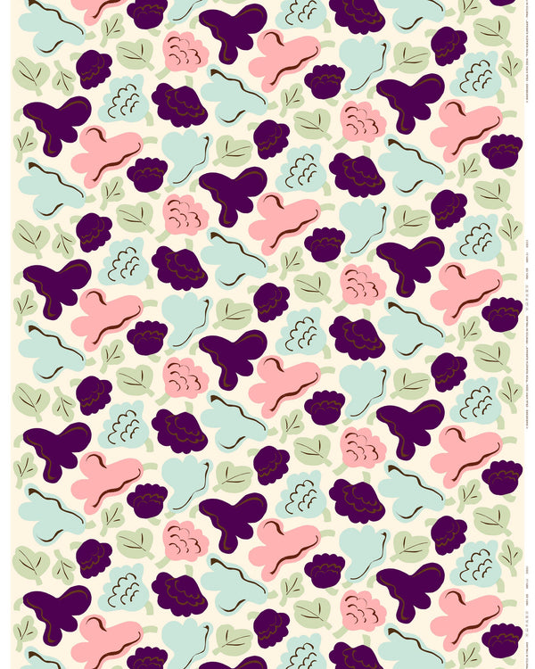 Marimekko Pieni Kukasta Kukkaan Cotton Fabric 10 m – Pale Green / Off-White