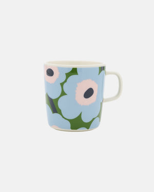 Marimekko Oiva / Unikko Mug 4 dl – White / Warm Green / Light Blue