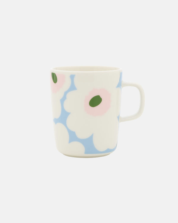 Marimekko Oiva / Unikko Mug 2.5 dl – White / Light Blue / Pale Rose