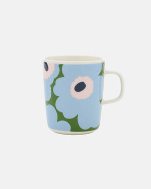 Marimekko Oiva / Unikko Mug 2.5 dl – White / Warm Green / Light Blue