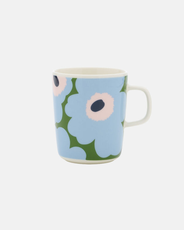 Marimekko Oiva / Unikko Mug 2.5 dl – White / Warm Green / Light Blue