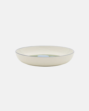 Marimekko Oiva / Unikko Deep Plate 20.5 cm – White / Warm Green / Light Blue