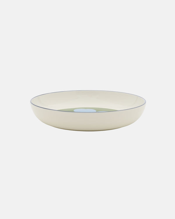 Marimekko Oiva / Unikko Deep Plate 20.5 cm – White / Warm Green / Light Blue