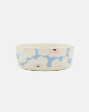 Marimekko Oiva / Unikko Serving Bowl 1.5 l – White / Light Blue / Pale Rose