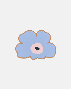 Marimekko Unikko Cork Placemat 45 cm – Cork / Light Blue / Pale Rose