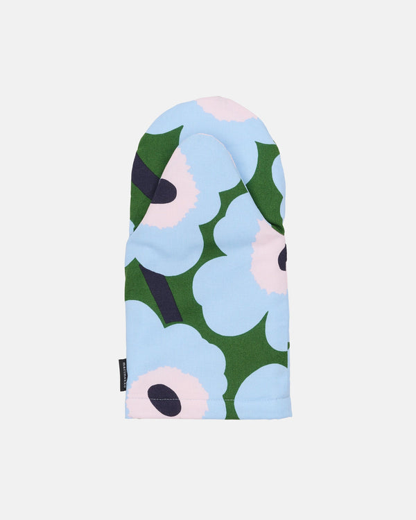 Marimekko Pieni Unikko Oven Mitten – Warm Green / Light Blue / Pale Rose