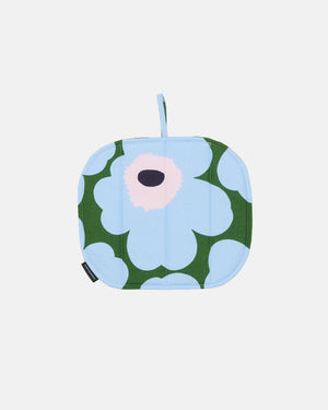 Marimekko Pieni Unikko Pot Holder – Warm Green / Light Blue / Pale Rose