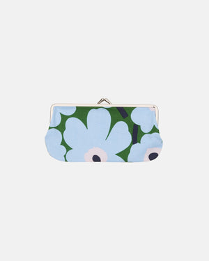 Marimekko Mini Unikko Silmälasi Kukkaro Purse – Warm Green / Light Blue / Pale Rose