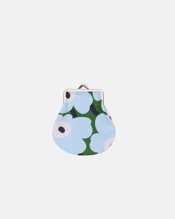 Marimekko Mini Unikko Pieni Kukkaro Purse – Warm Green / Light Blue / Pale Rose