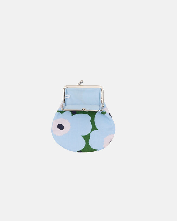 Marimekko Mini Unikko Pieni Kukkaro Purse – Warm Green / Light Blue / Pale Rose