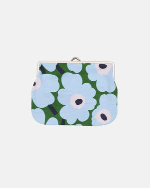 Marimekko Mini Unikko Puolikas Kukkaro Purse – Warm Green / Light Blue / Pale Rose