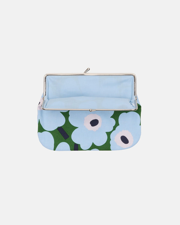 Marimekko Mini Unikko Puolikas Kukkaro Purse – Warm Green / Light Blue / Pale Rose