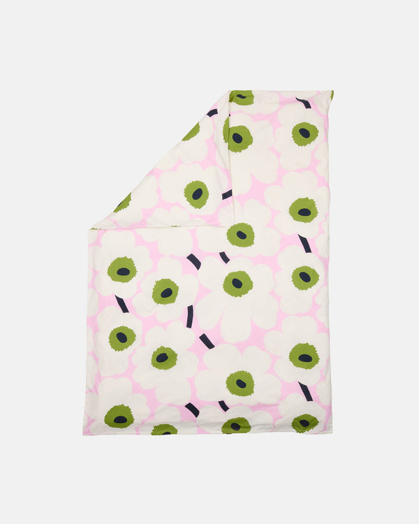 Marimekko Unikko Duvet Cover 150 x 210 cm – Cold Pink / White / Green