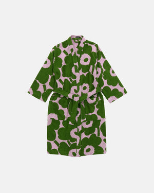 Marimekko Unikko Bathrobe – Cold Pink / Warm Green