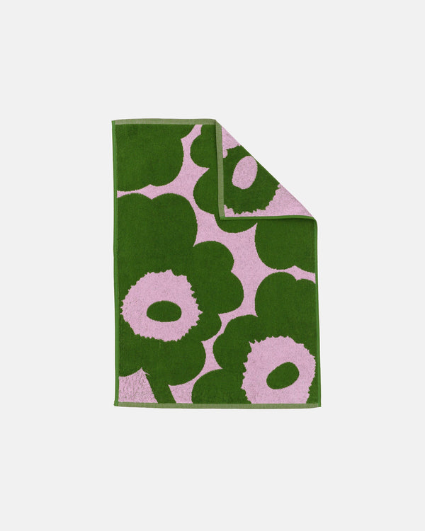 Marimekko Unikko Hand Towel 50 x 70 cm – Cold Pink / Warm Green