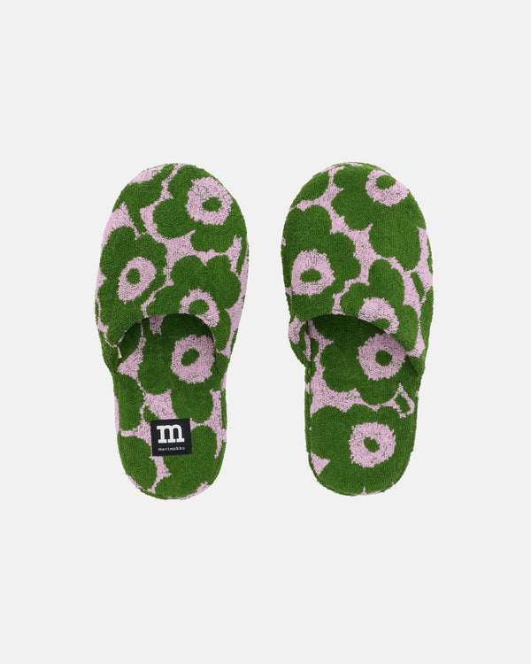 Marimekko Mini Unikko Slippers – Cold Pink / Warm Green