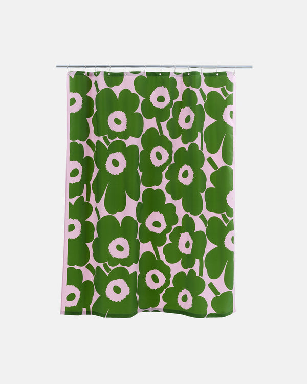 Marimekko Unikko Shower Curtain 180 x 200 cm – Cold Pink / Warm Green