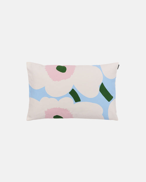 Marimekko Unikko Cushion Cover 40 x 60 cm – White / Light Blue / Pale Rose