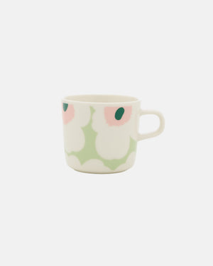 Marimekko Oiva / Unikko Coffee Cup 2 dl – White / Pastel Green / Warm Pink