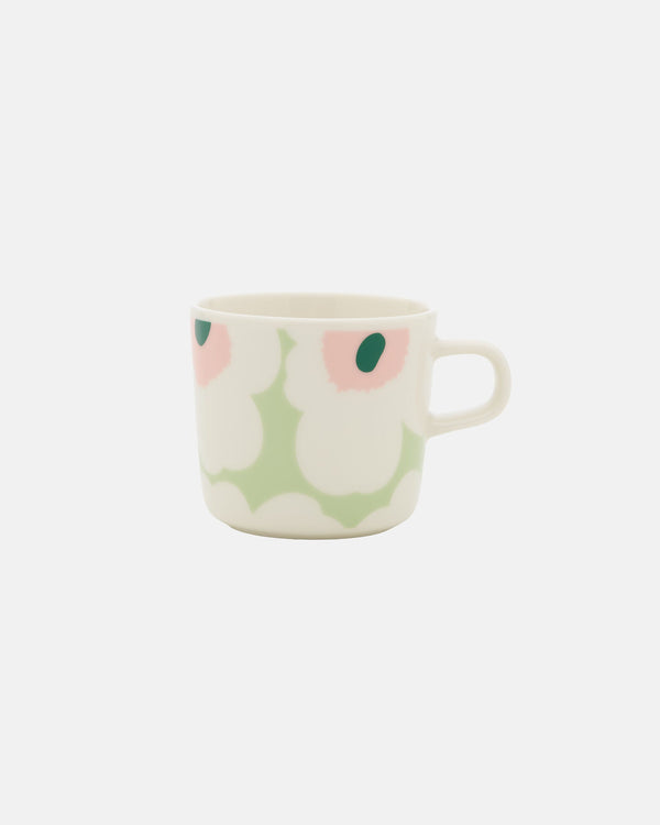Marimekko Oiva / Unikko Coffee Cup 2 dl – White / Pastel Green / Warm Pink