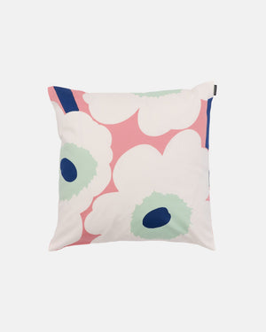 Marimekko Unikko Cushion Cover 50 x 50 cm – Coral / White / Pastel Green
