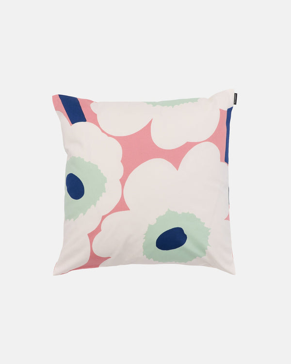 Marimekko Unikko Cushion Cover 50 x 50 cm – Coral / White / Pastel Green