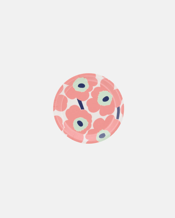 Marimekko Unikko Coaster 11 cm – White / Coral / Pastel Green