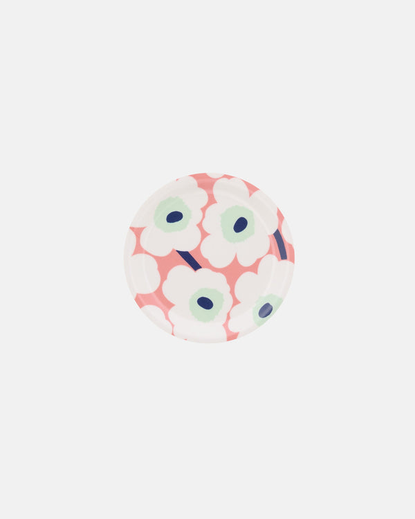 Marimekko Unikko Coaster 11 cm – Coral / White / Pastel Green