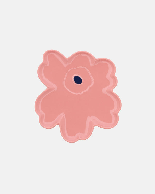 Marimekko Unikko Plate 20 cm – Coral / Cobalt