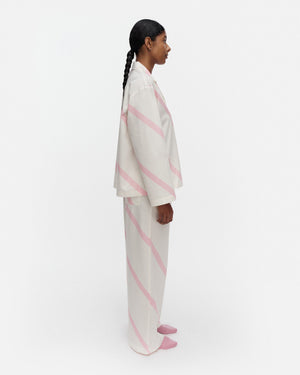 Marimekko Arvoituksia Basso Pyjama Trousers – Off-White / Light Pink