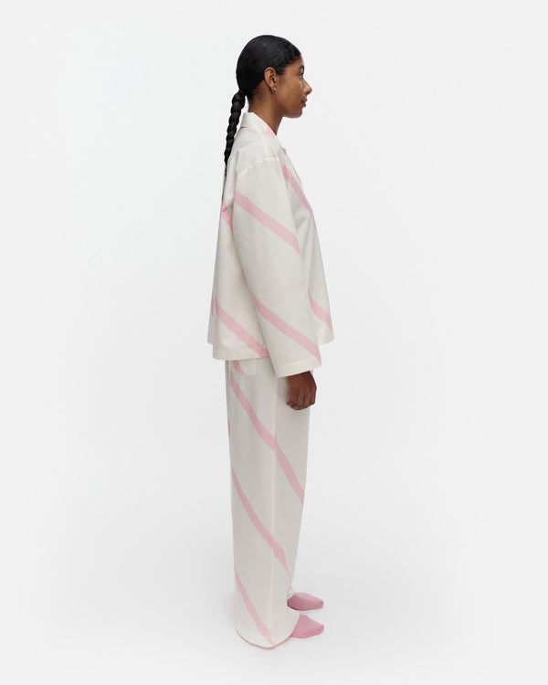 Marimekko Arvoituksia Basso Pyjama Trousers – Off-White / Light Pink