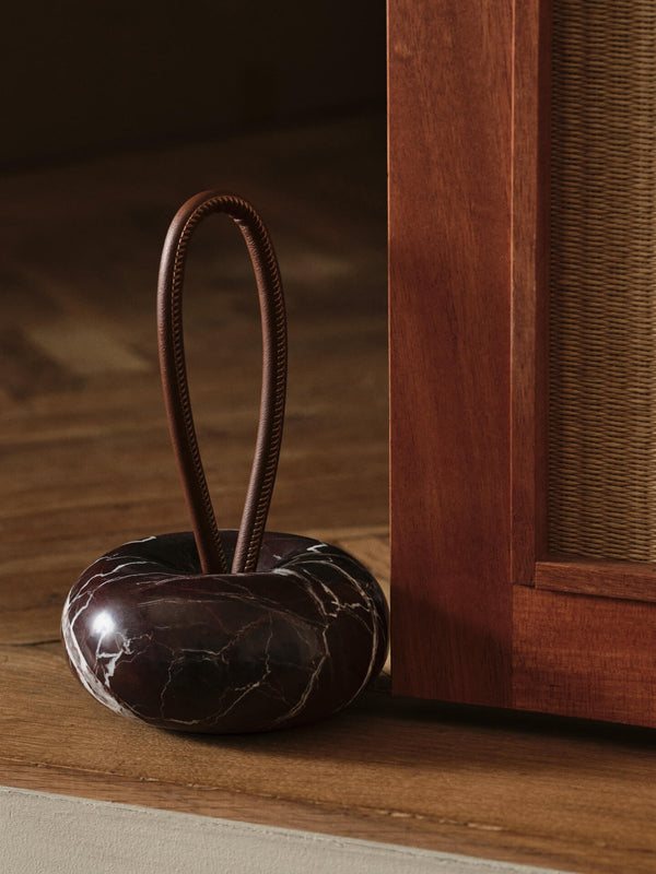 ferm LIVING Wa Door Stopper Ø14 cm – Rosso Levanto Marble