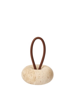 ferm LIVING Wa Door Stopper Ø14 cm – Travertine