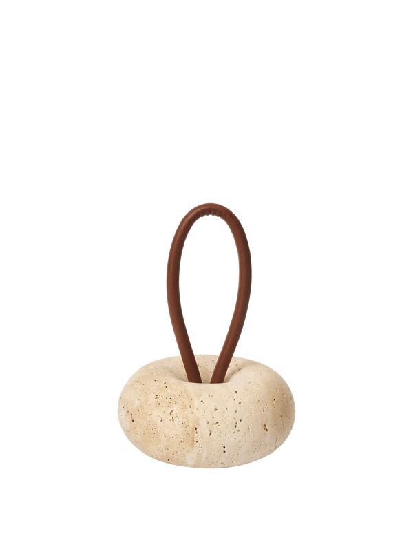 ferm LIVING Wa Door Stopper Ø14 cm – Travertine