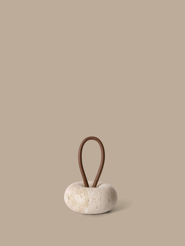 ferm LIVING Wa Door Stopper Ø14 cm – Travertine