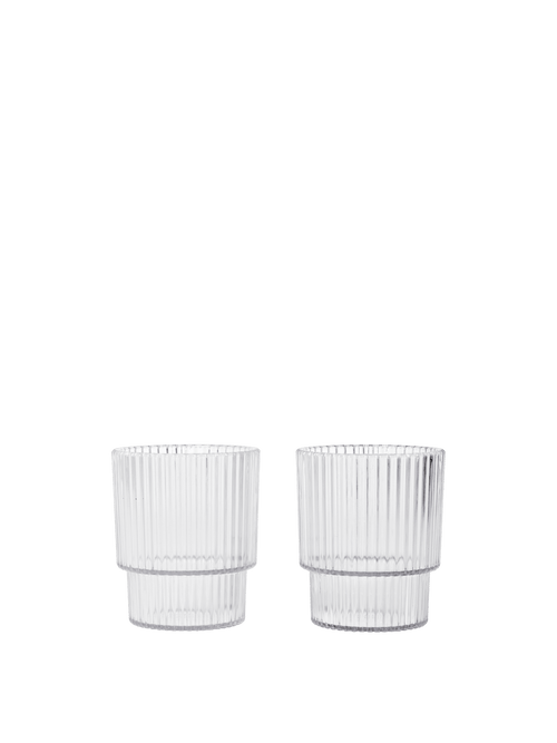ferm LIVING Ripple Kids Cups – Set of 2 – Clear