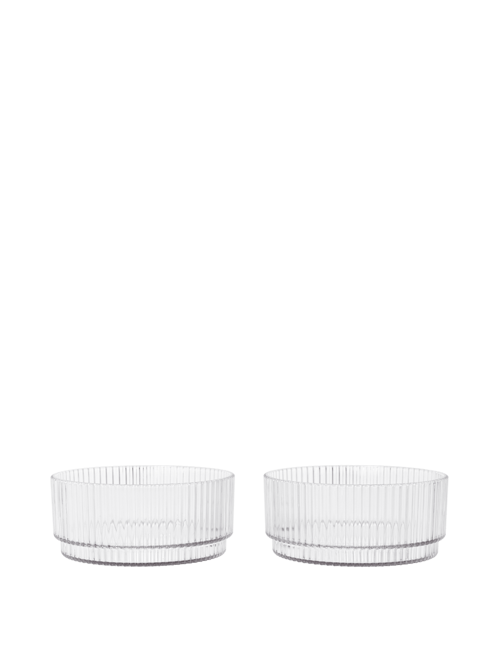 ferm LIVING Ripple Kids Bowls – Set of 2 – Clear