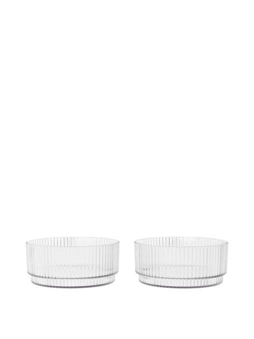 ferm LIVING Ripple Kids Bowls – Set of 2 – Clear