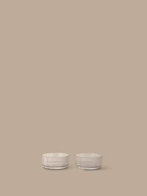 ferm LIVING Ripple Kids Bowls – Set of 2 – Clear