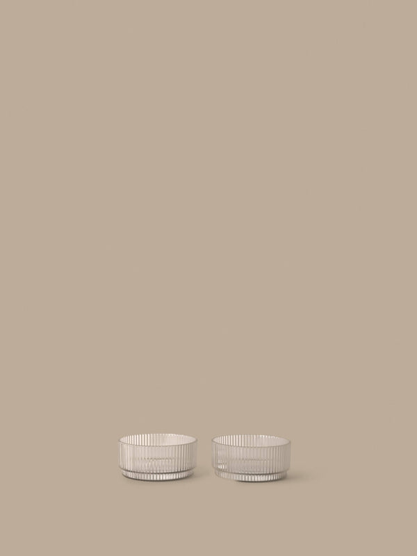 ferm LIVING Ripple Kids Bowls – Set of 2 – Clear