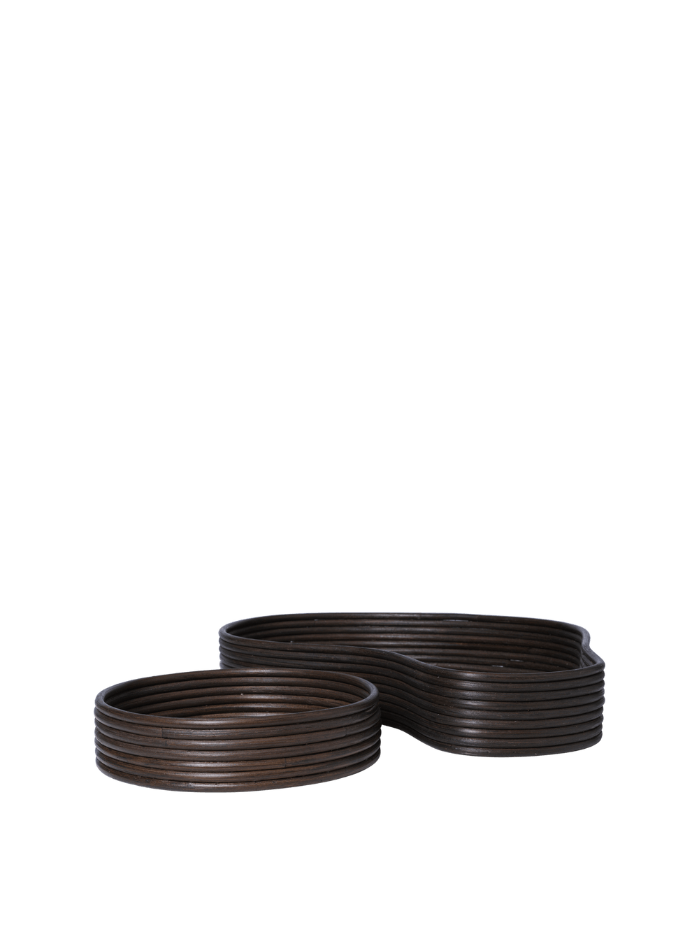 ferm LIVING Isola Trays – Set of 2 – Dark Stained