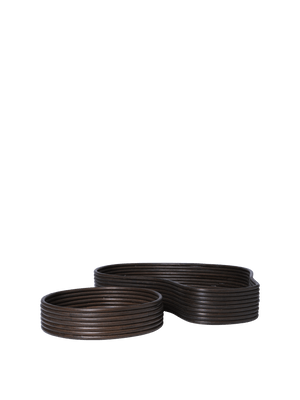 ferm LIVING Isola Trays – Set of 2 – Dark Stained